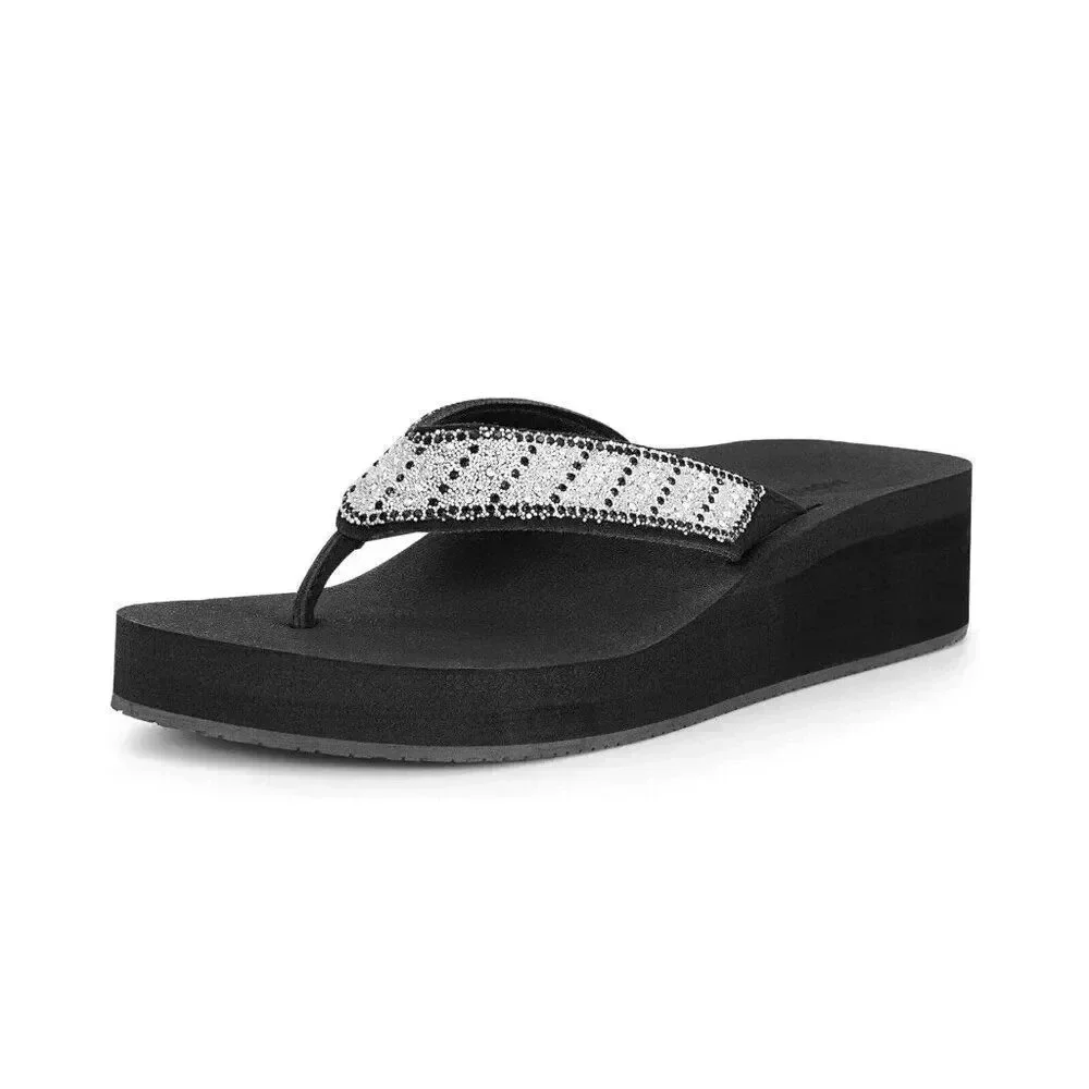 Womens Braid Comfortable Arch Support Flip Flops Soft Cushion Sandals - Size 9